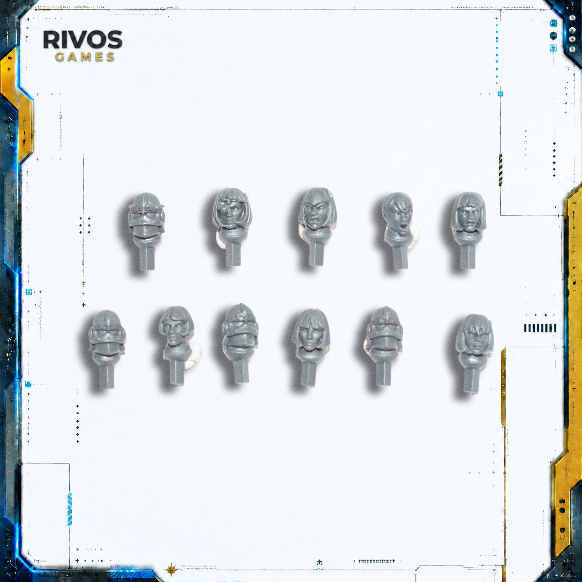 Warhammer 40K Adepta Sororitas Paragon Warsuits Heads x 11 - Bits (Bitz)