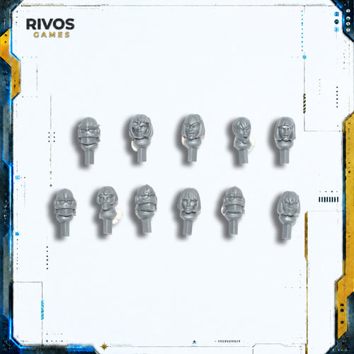 Warhammer 40K Adepta Sororitas Paragon Warsuits Heads x 11 - Bits (Bitz)