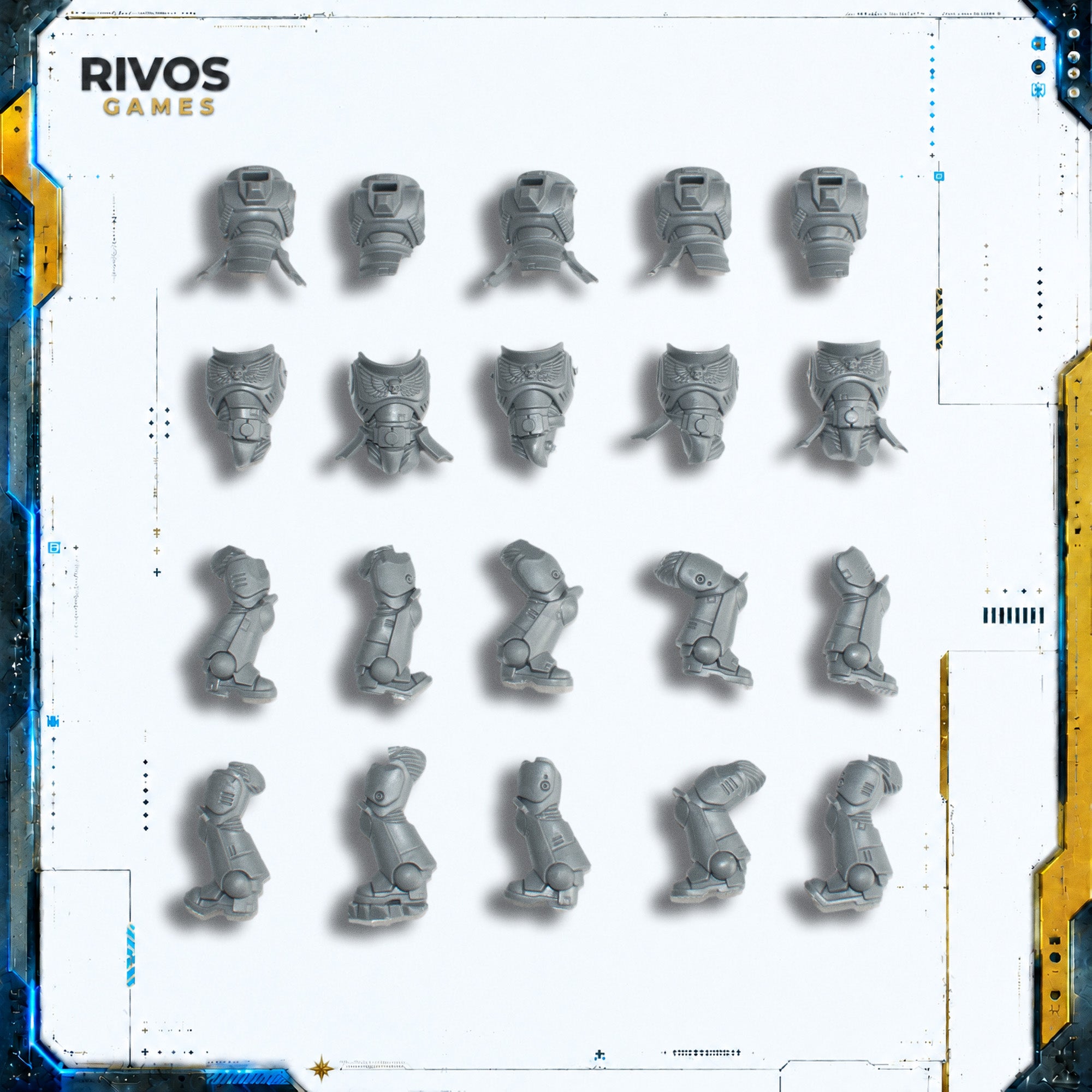 Warhammer 40K Space Marines Assault Intercessors Torso and Legs x 5 - Bits (Bitz)