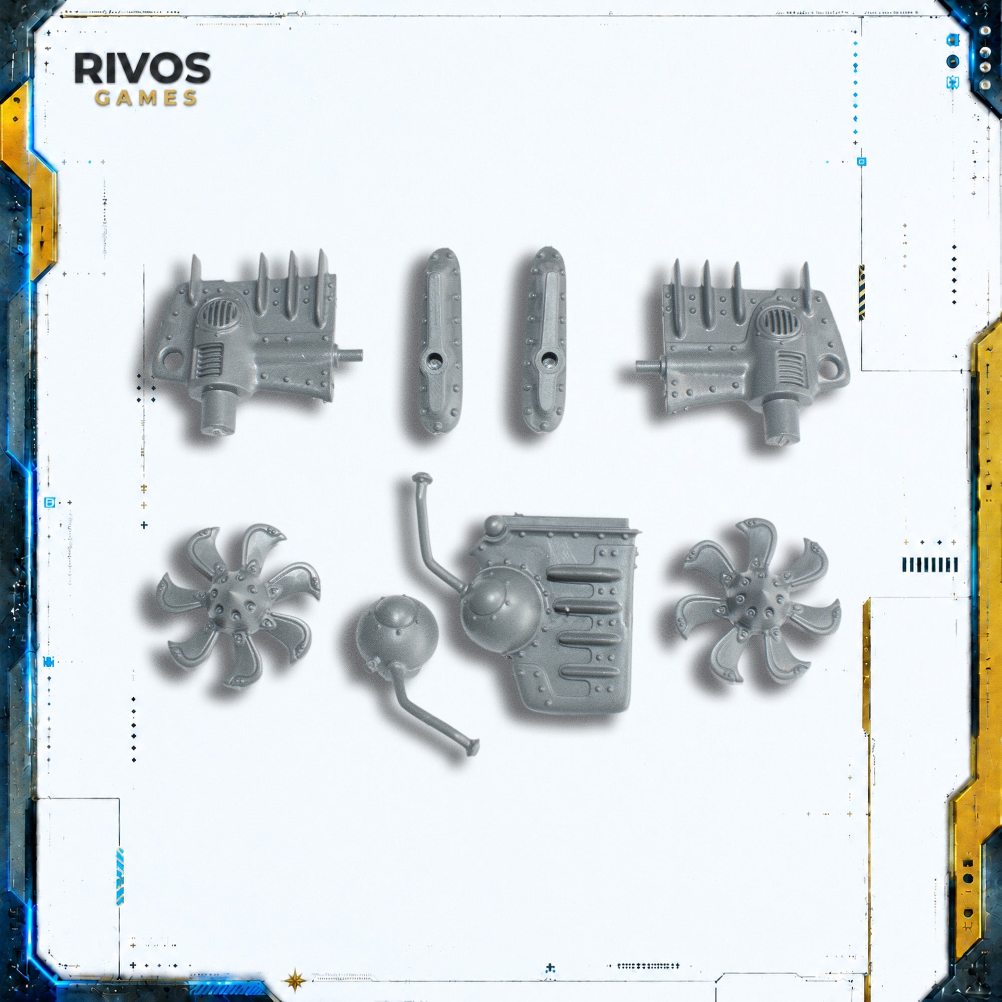 Warhammer Kharadron Overlords Arkanaut Frigate Fins and Propellers - Bits (Bitz)