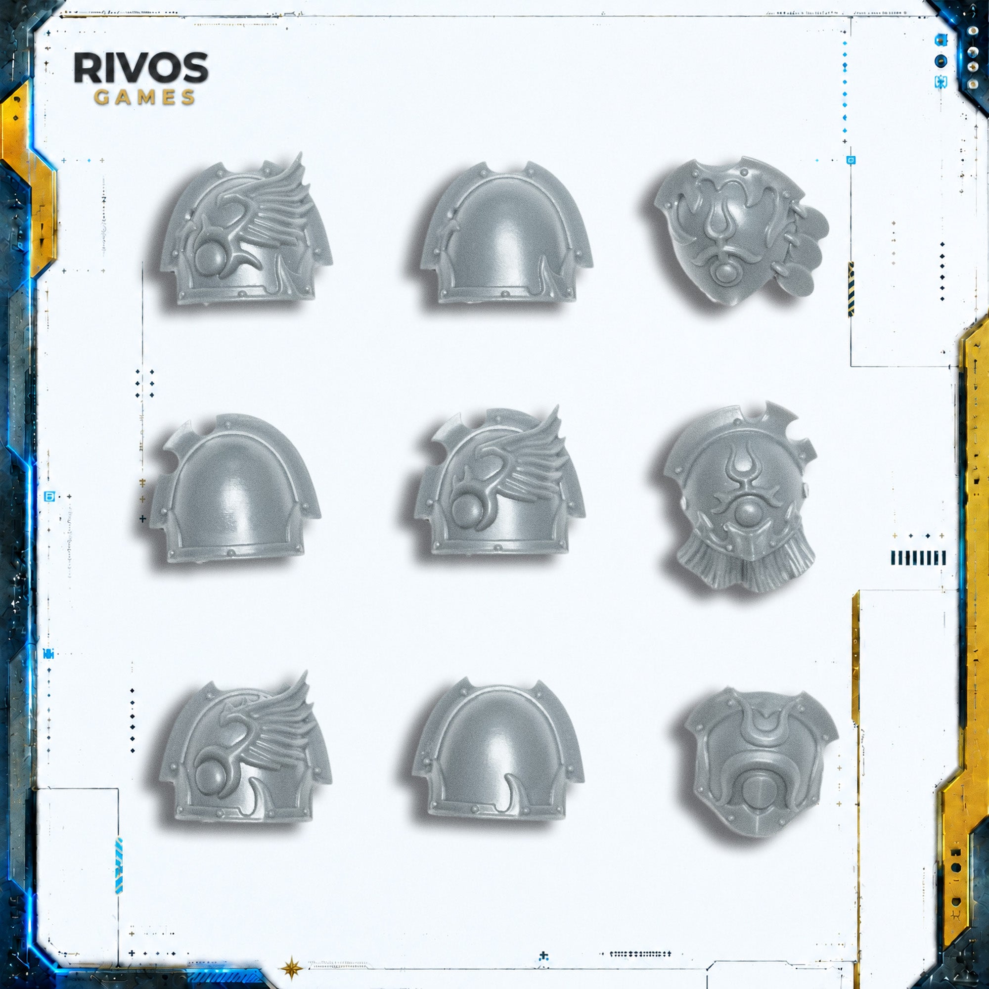 Warhammer 40K Emperors Children Flawless Blades Shoulder Pads x 9 - Bits (Bitz)