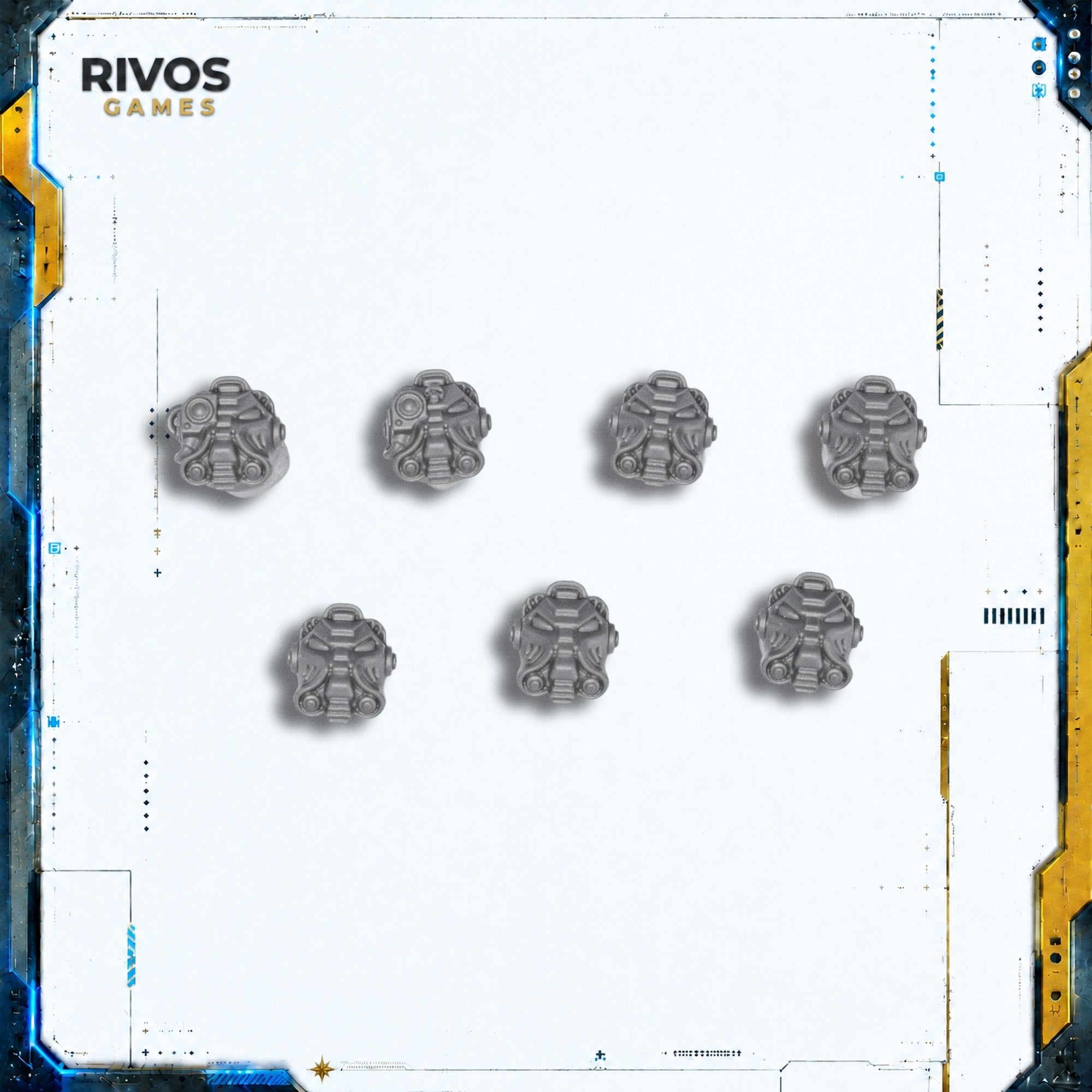 Warhammer 40K Space Marines Terminator Squad Helmets x 7 - Bits (Bitz)