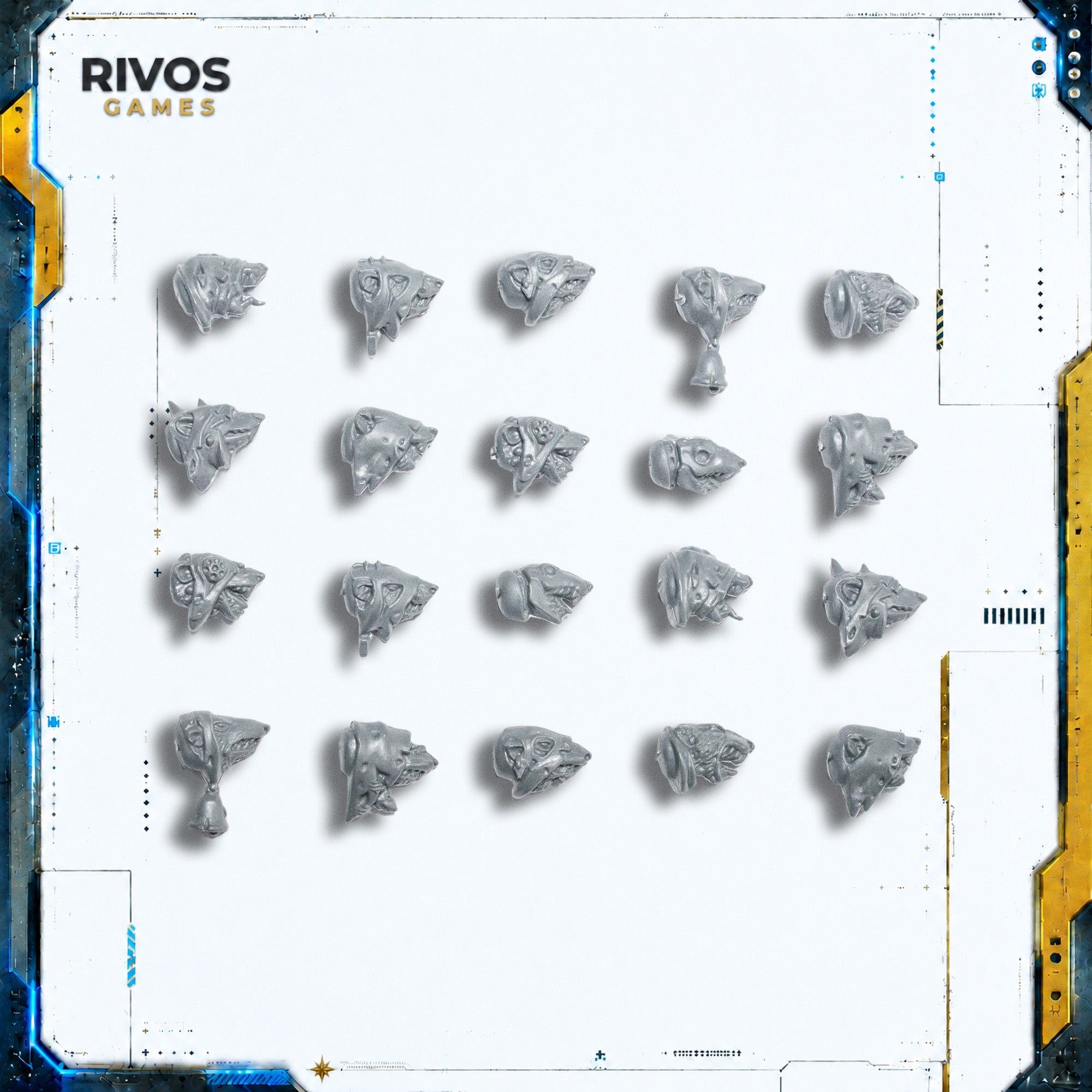 Warhammer Skaven Plague Monks Heads x 20 - Bits (Bitz)