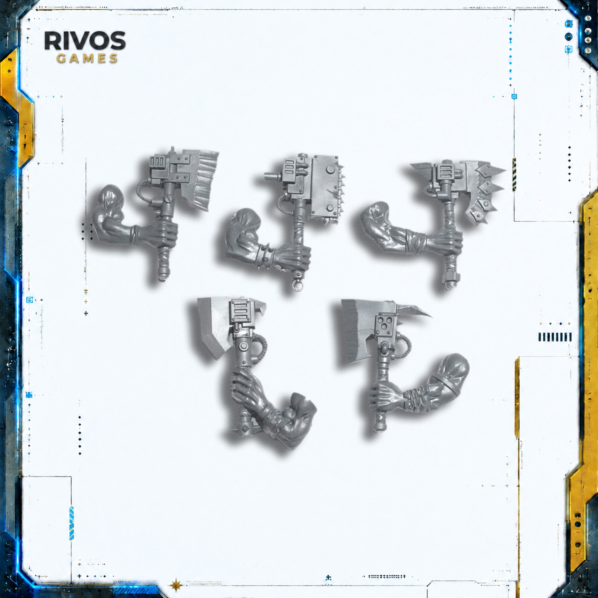 Warhammer 40K Orks Ork Nobz Choppa x 5 - Bits (Bitz)