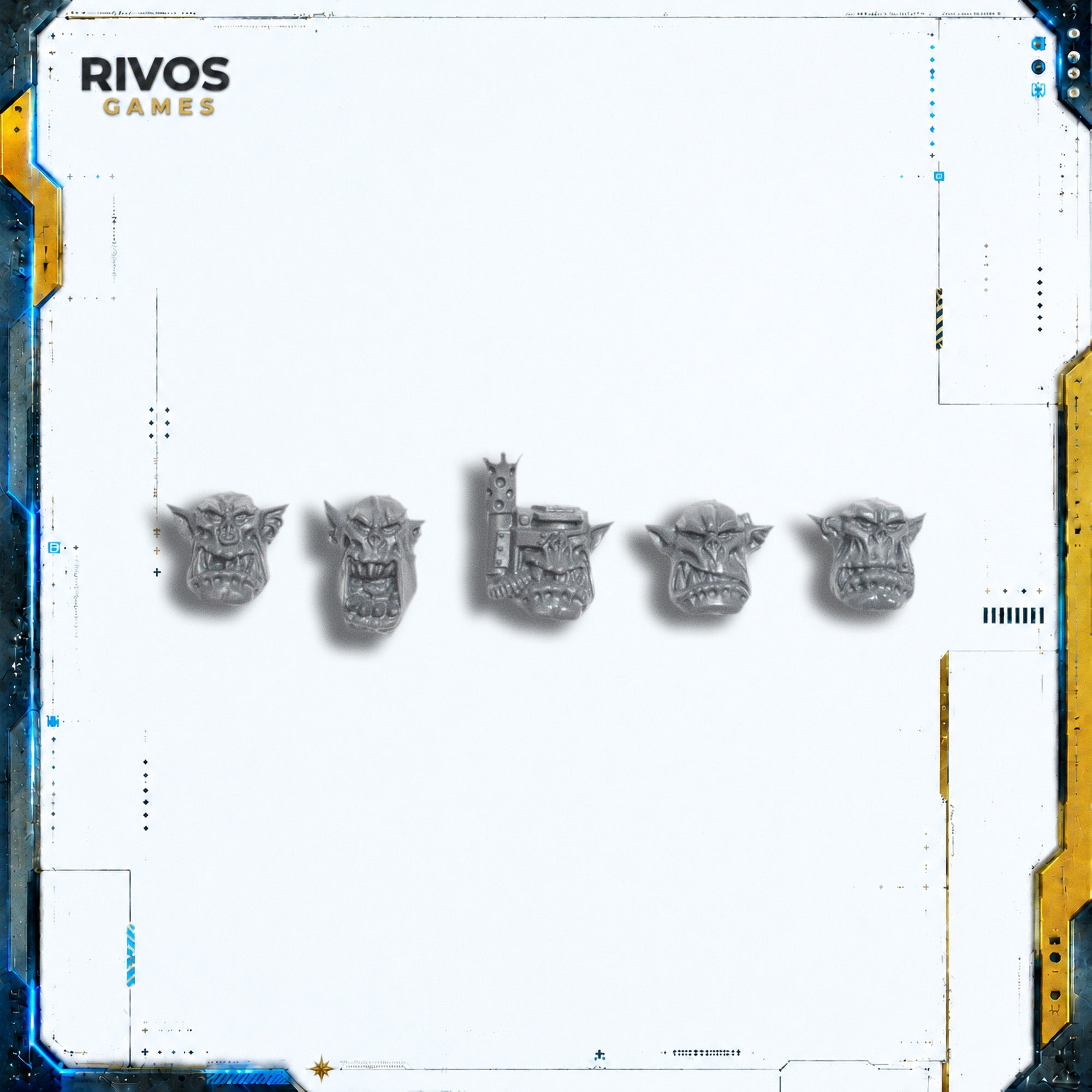 Warhammer 40K Orks Ork Nobz Heads x 5 A - Bits (Bitz)