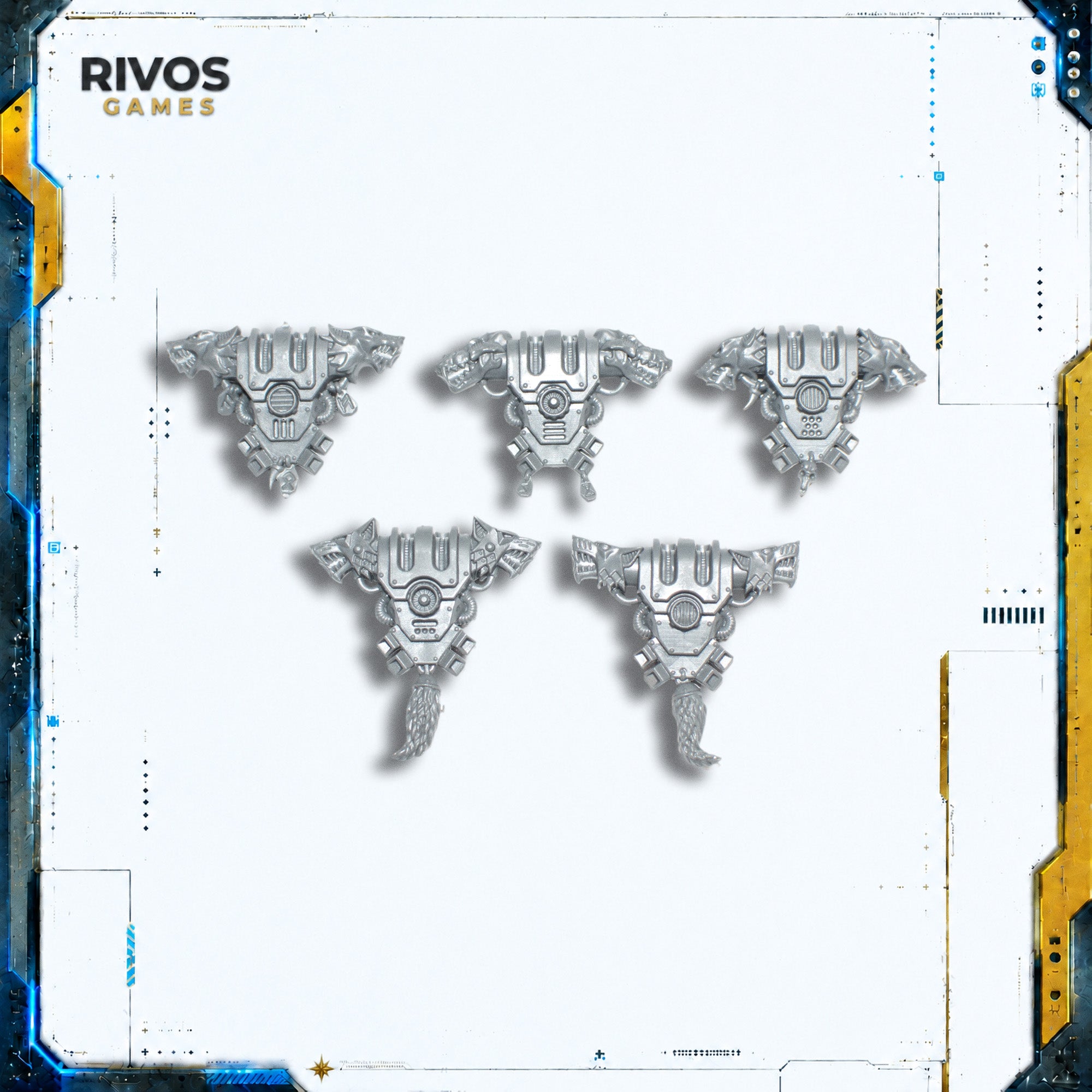Warhammer 40K Space Wolves Wulfen Backpacks x 5 - Bits (Bitz)