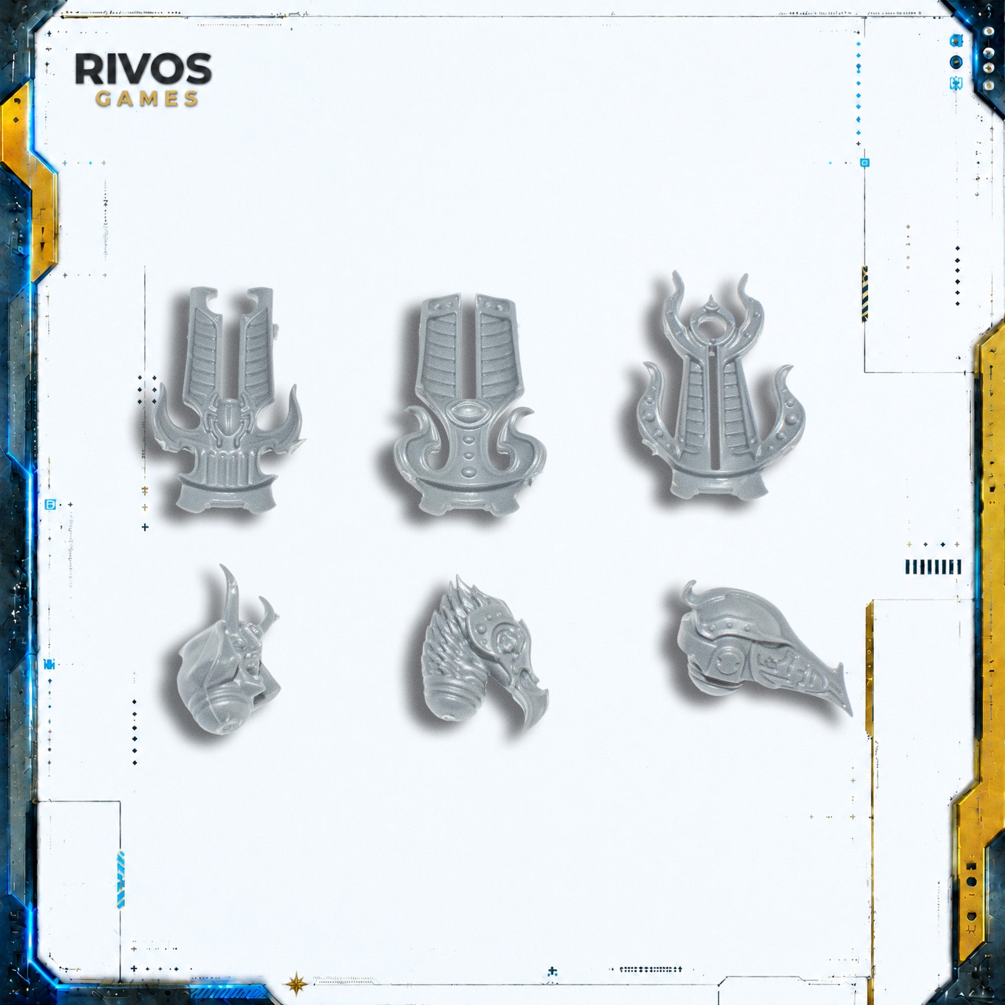 Warhammer 40K Thousand Sons Exalted Sorcerers Heads x 3 - Bits (Bitz)