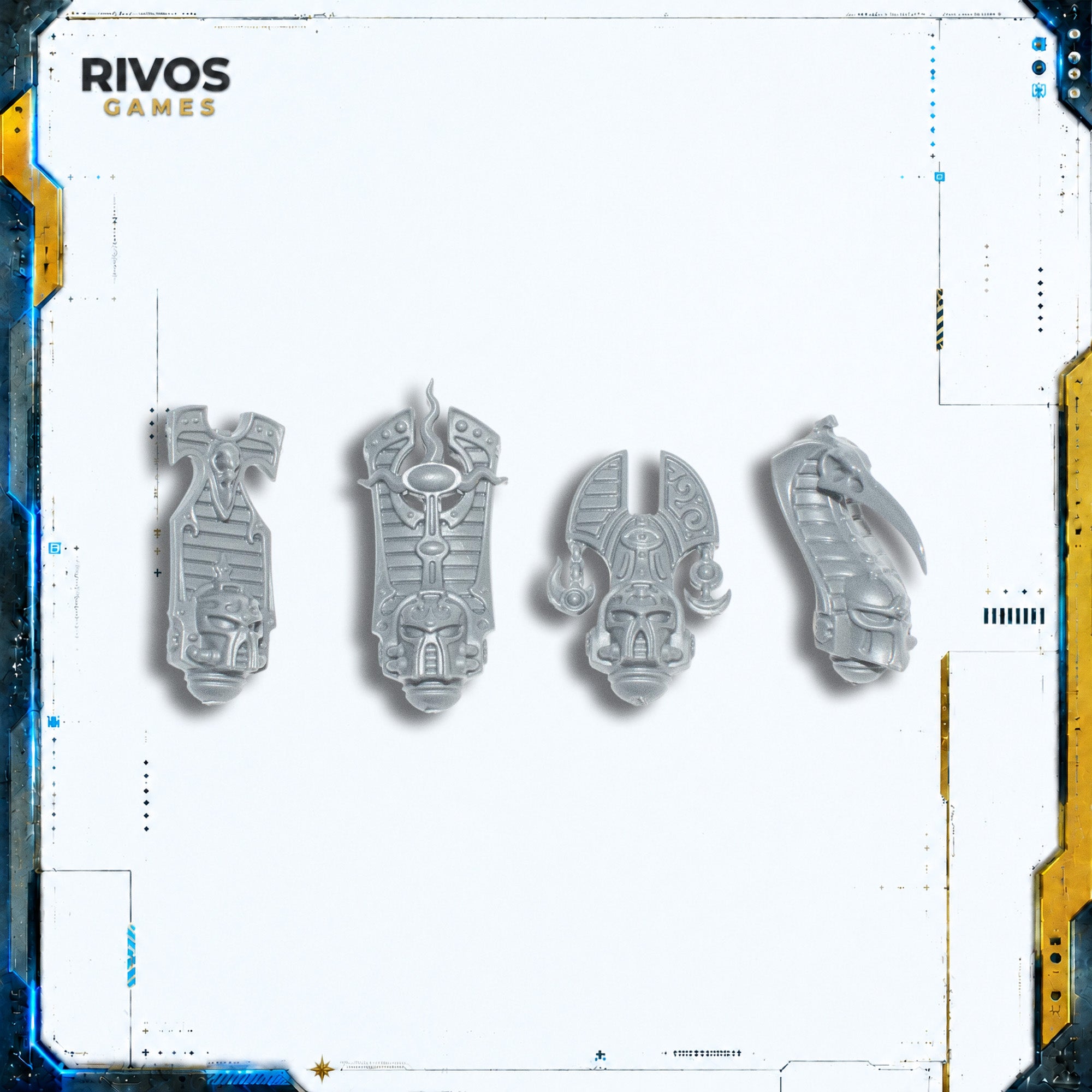 Warhammer 40K Thousand Sons Exalted Sorcerers Heads x 4 - Bits (Bitz)