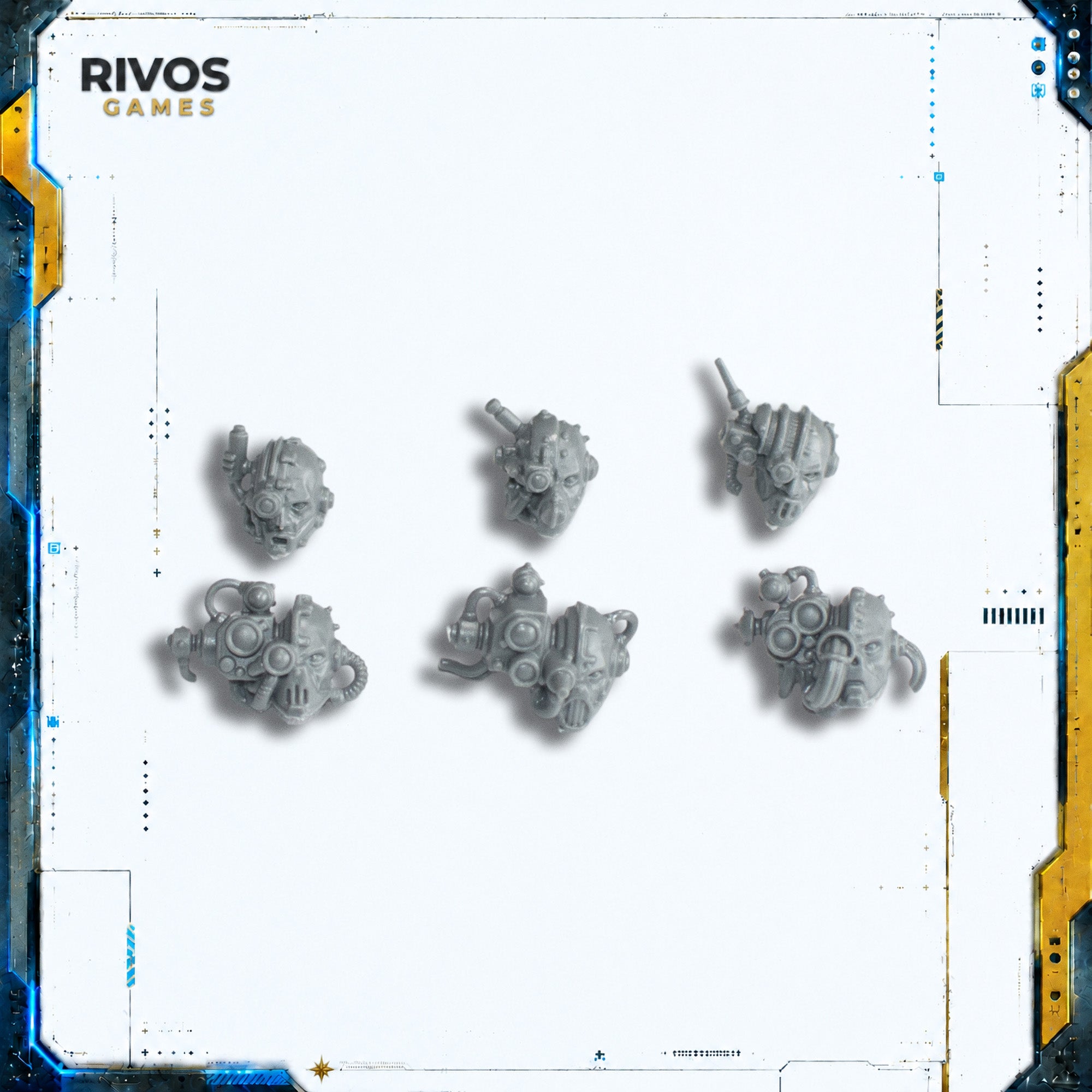 Warhammer 40K Adeptus Mechanicus Kataphron Heads x 6 - Bits (Bitz)