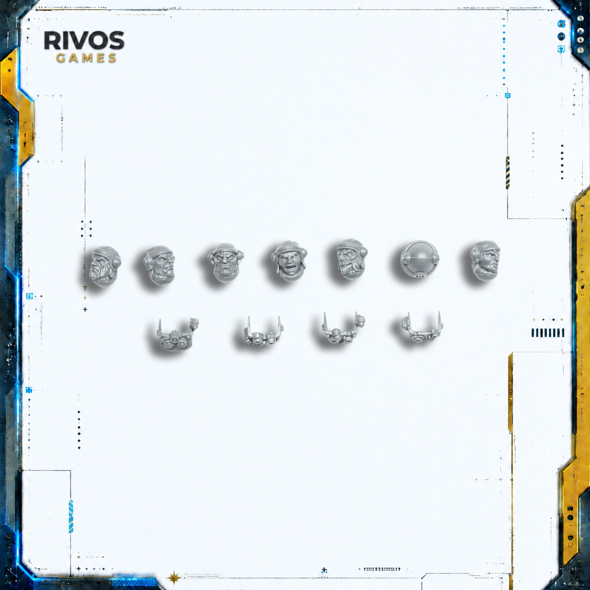 Warhammer 40K Leagues of Votann BrÃ´khyr Thunderkyn Heads x 7 - Bits (Bitz)