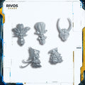 Warhammer Empire of Man Demigryph Knights Heads x 5 - Bits (Bitz)