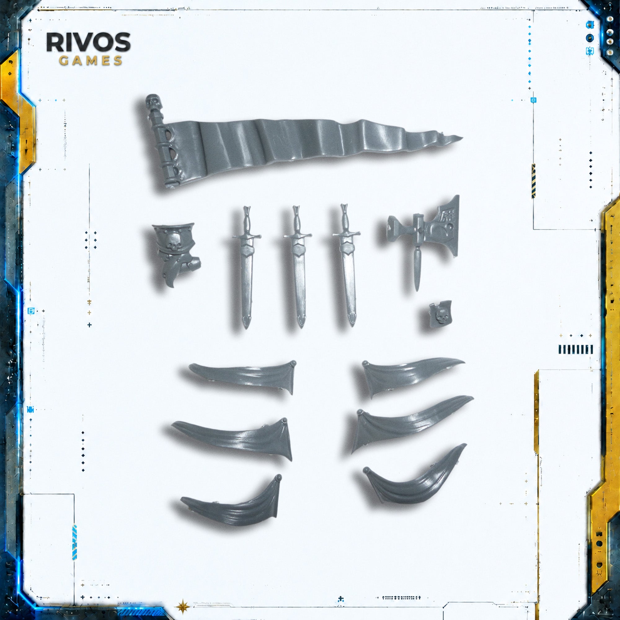 Warhammer Empire of Man Demigryph Knights Reins/Swords/Banner - Bits (Bitz)