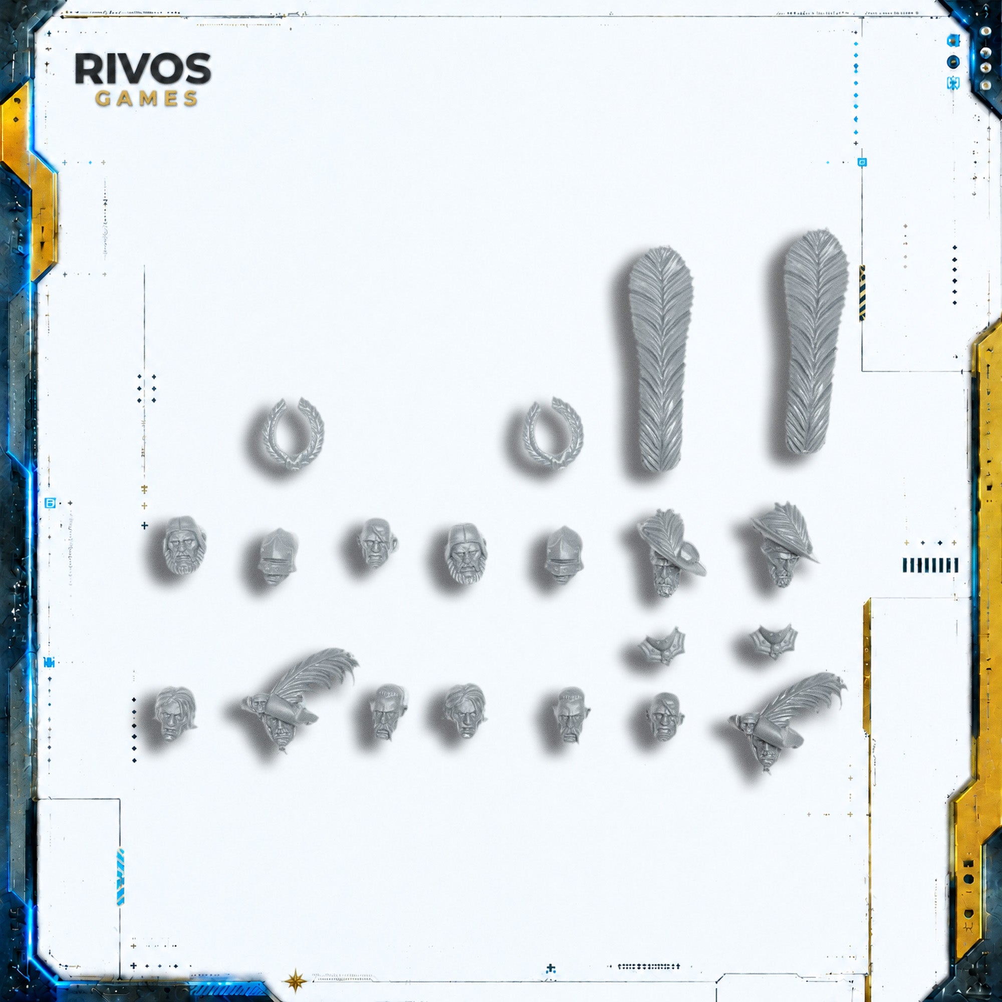 Warhammer Empire of Man Empire Greatswords Heads x 14 - Bits (Bitz)