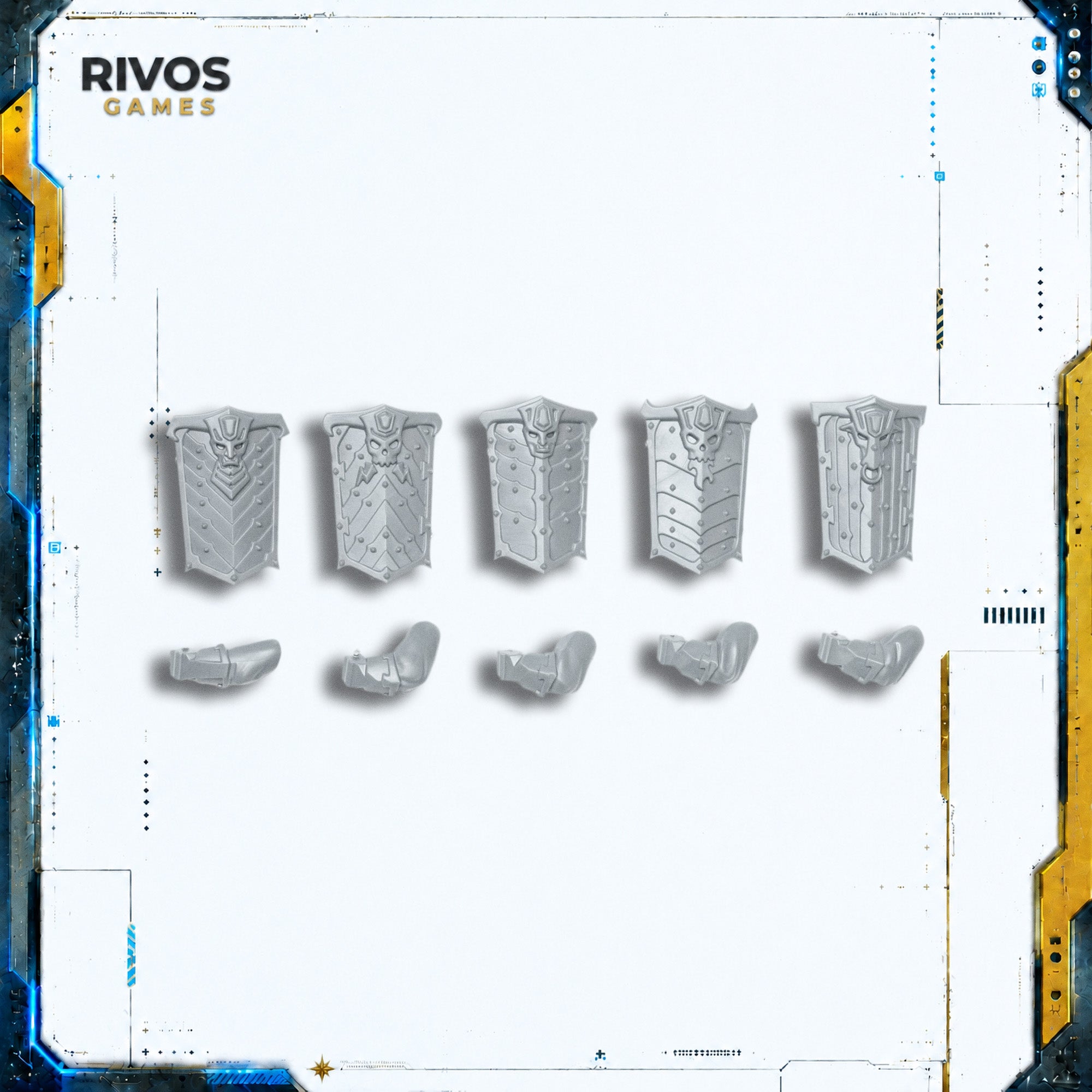 Age of Sigmar Helsmiths of Hashut Infernal Cohort Shields x 5 A - Bits (Bitz)