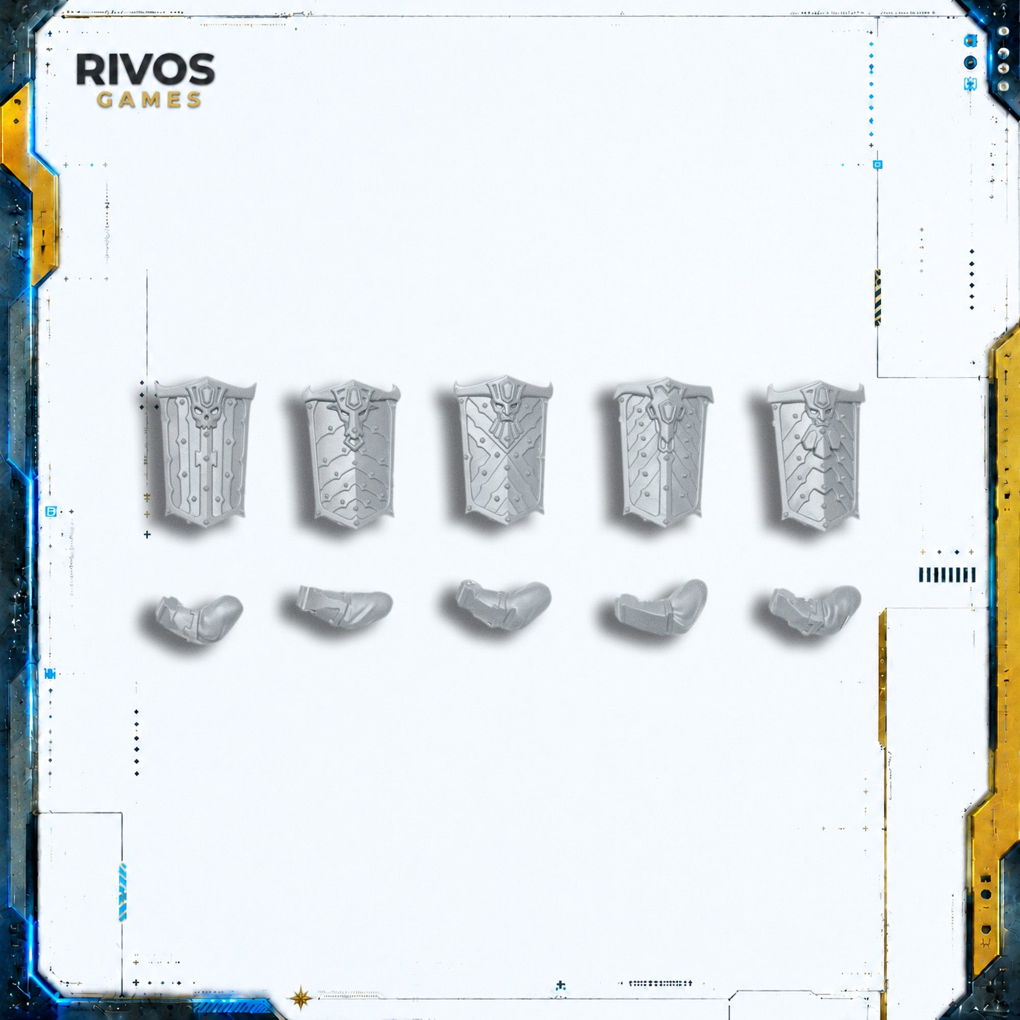 Age of Sigmar Helsmiths of Hashut Infernal Cohort Shields x 5 B - Bits (Bitz)