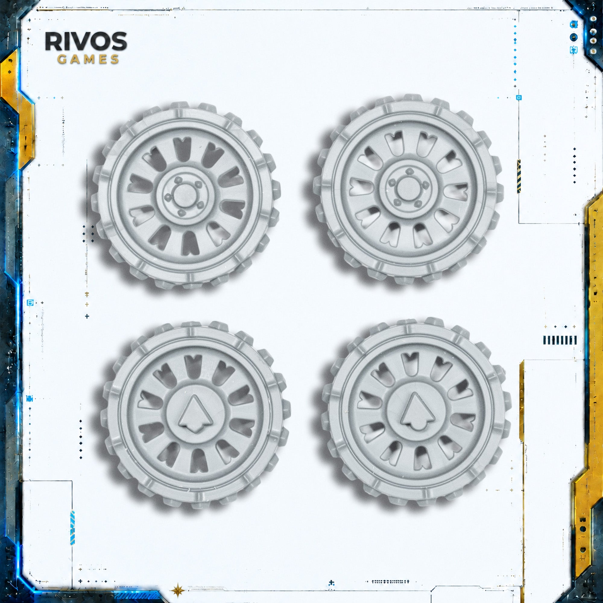Age of Sigmar Helsmiths of Hashut Deathshrieker Rocket Battery Wheels - Bits (Bitz)