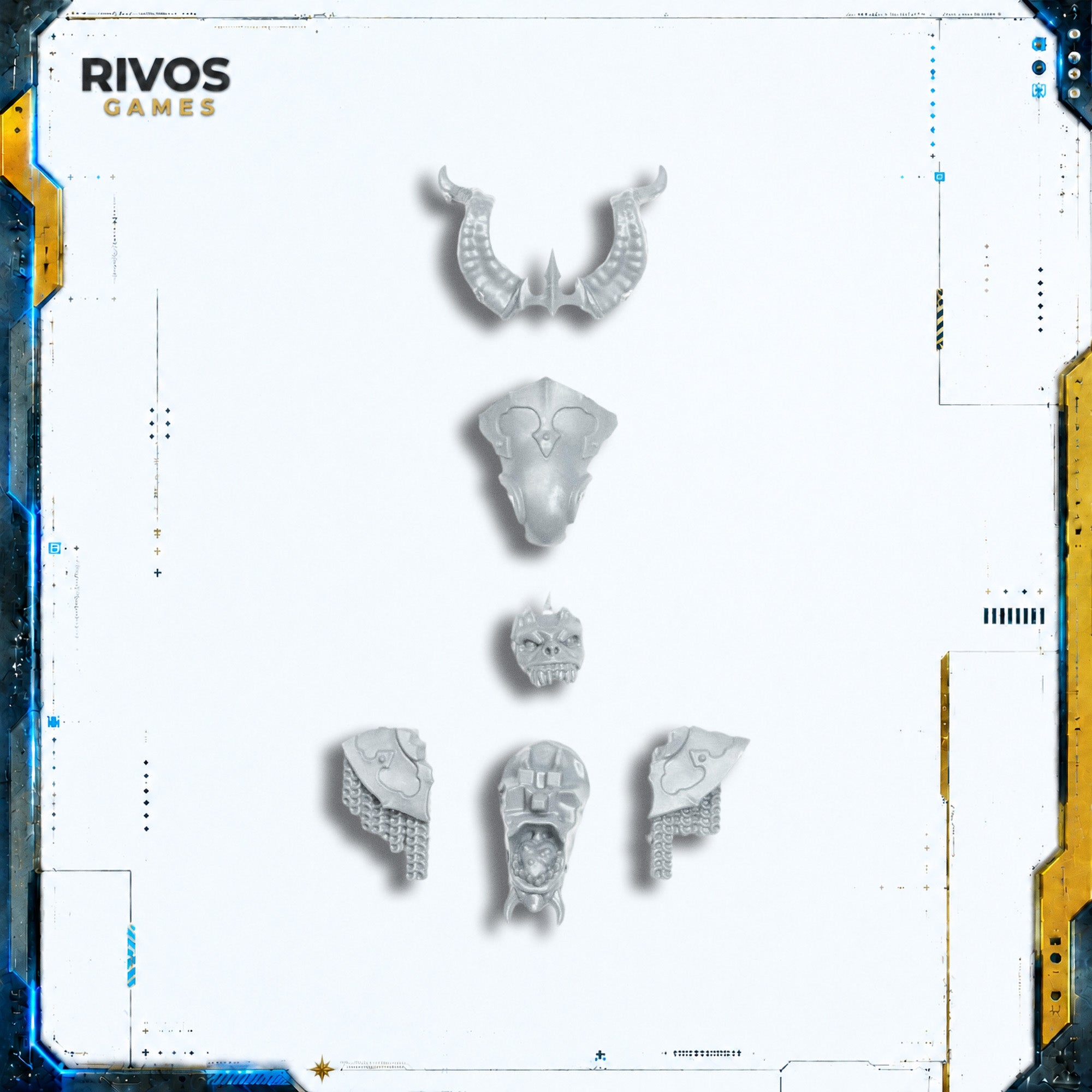Warhammer 40K Chaos Space Marines Daemon Prince Head A - Bits (Bitz)