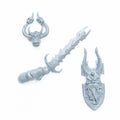Warhammer Warriors of Chaos Chaos Knights Champion Head, Shield & Sword Bits