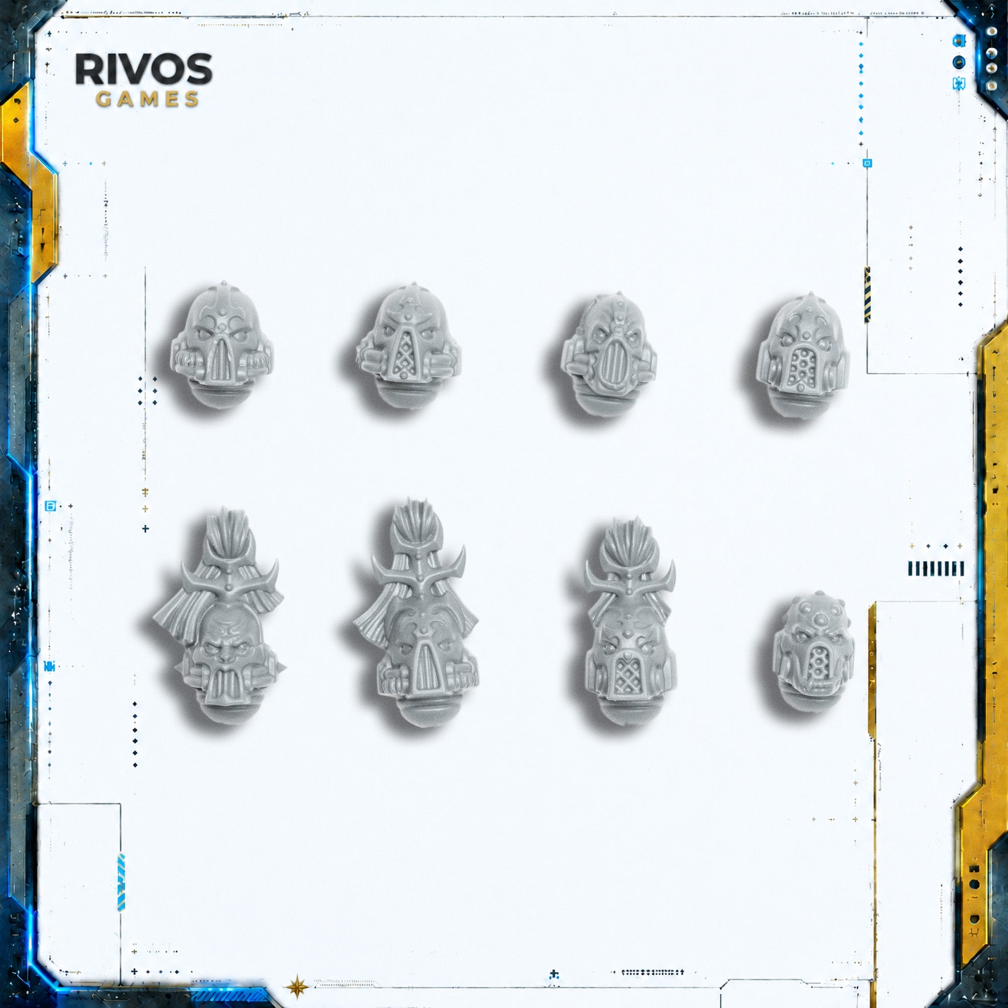 Warhammer 40K Emperors Children Noise Marines Heads x 8 Bits (Bitz)