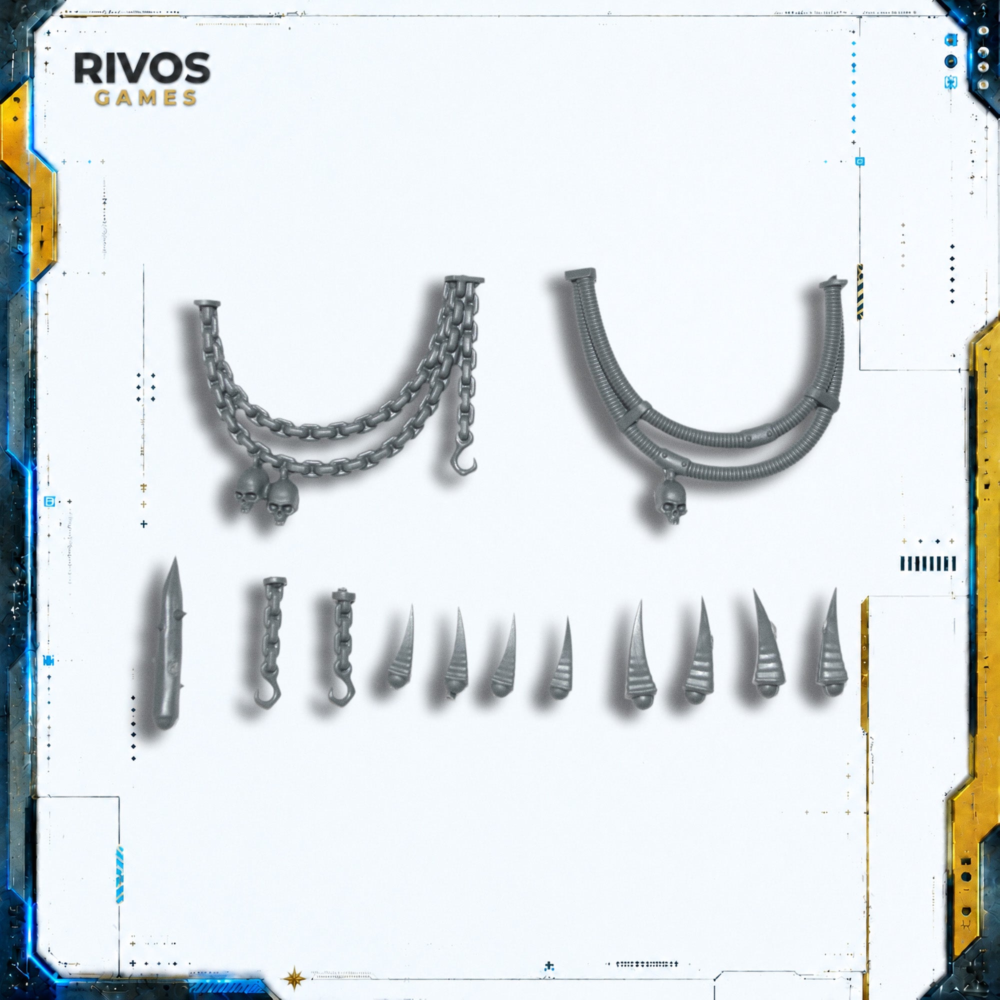 Warhammer 40K Chaos Knights Knight Ruinator Chains and Spikes B - Bits (Bitz)