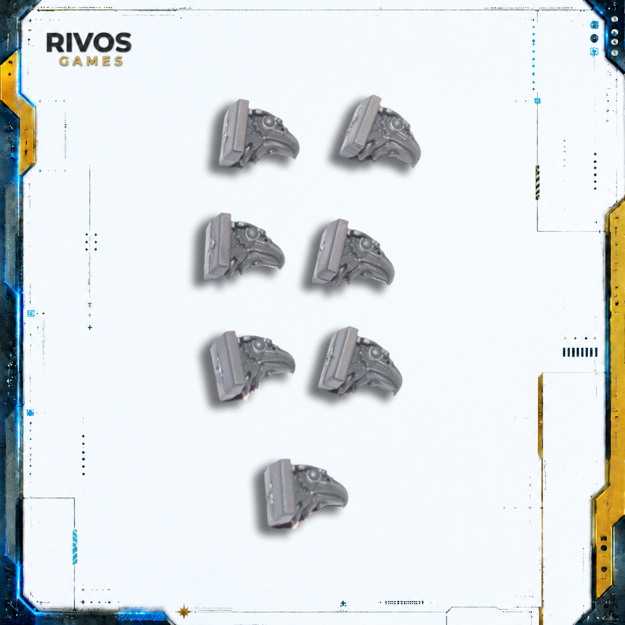 Warhammer 40K Imperial Knights Knight Questoris Eagle Head Icons x 7 - Bits (Bitz)