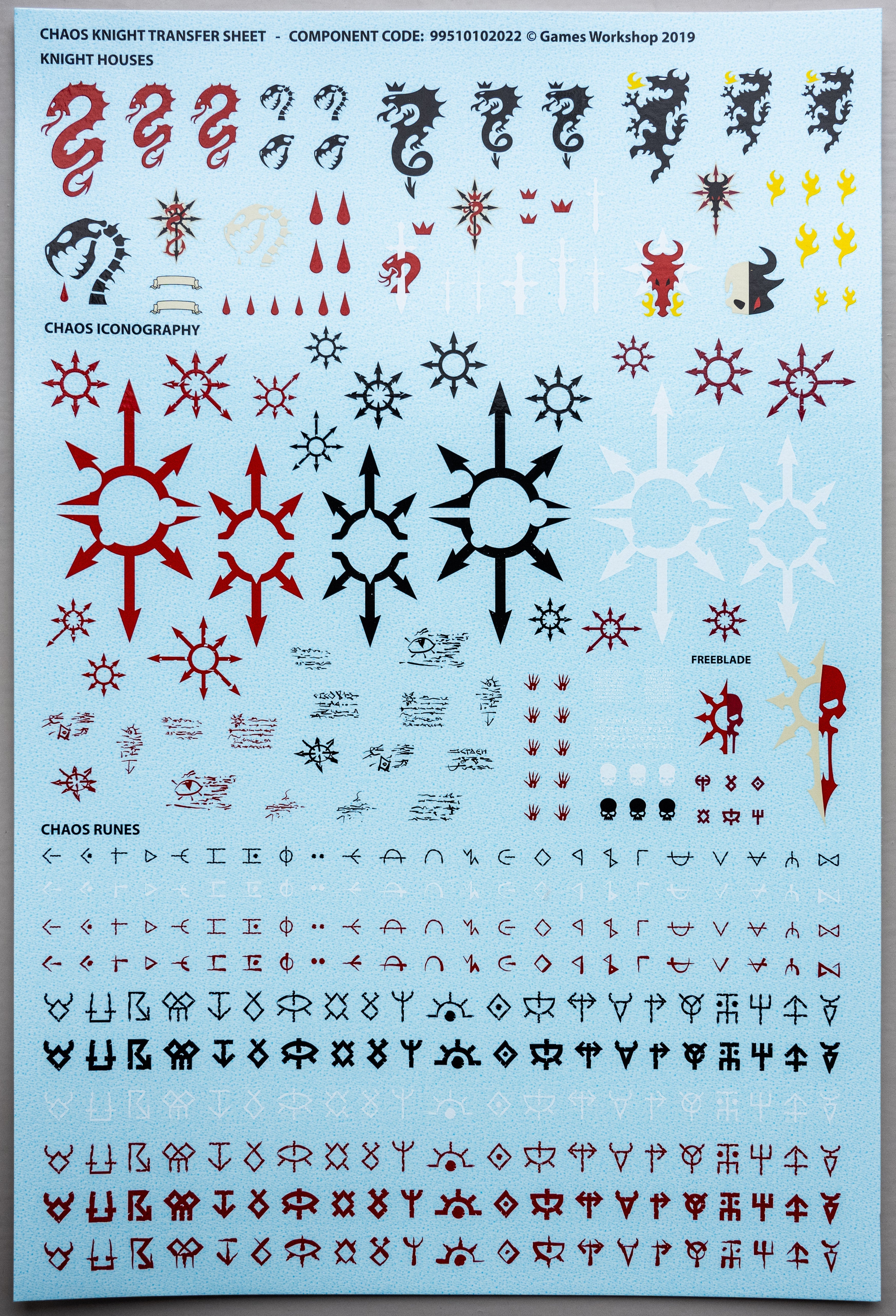 Chaos Knight Transfer Sheet - Warhammer - Authentic Sprue