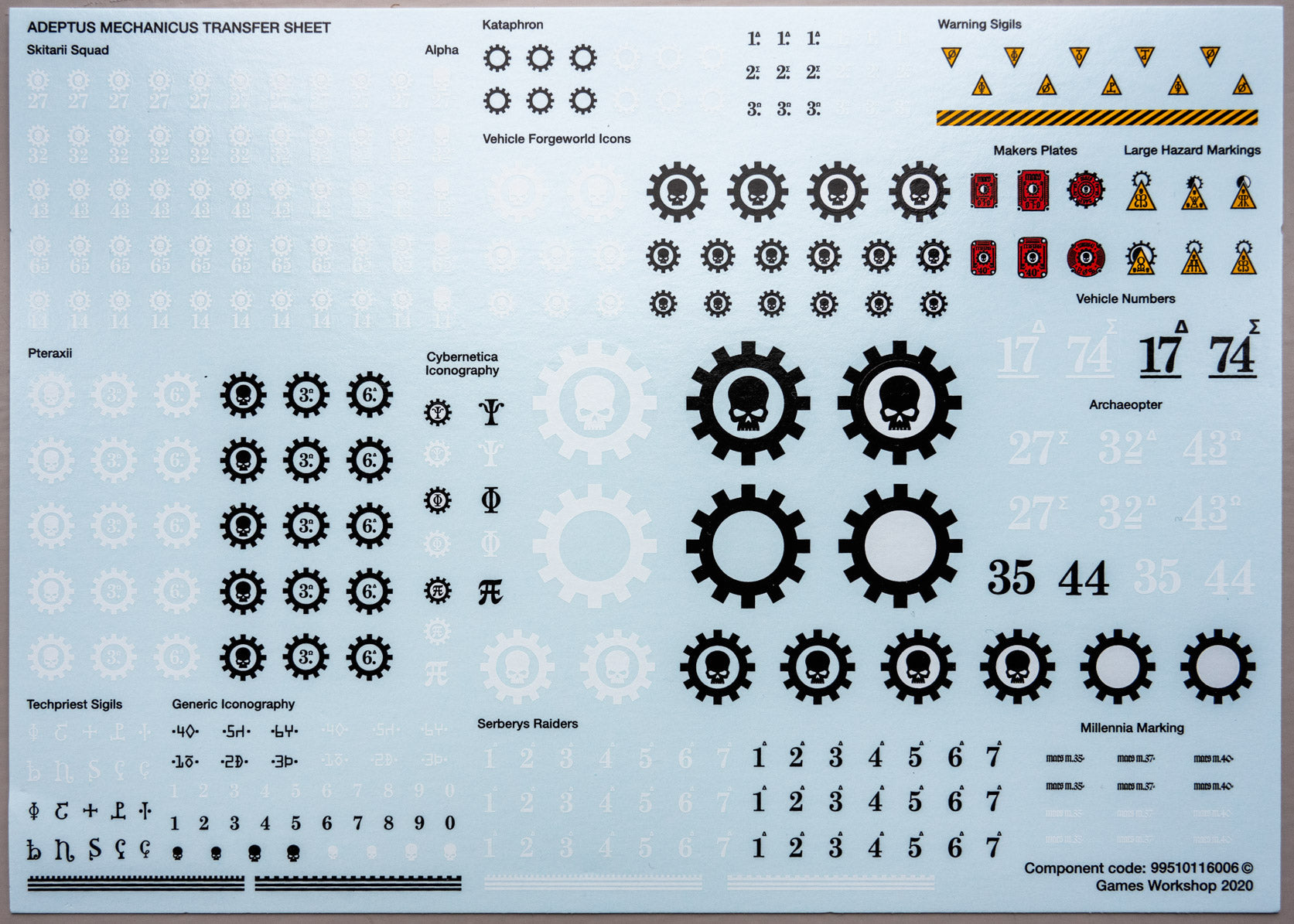 Adeptus Mechanicus Transfer Sheet - Warhammer - Conversion Part