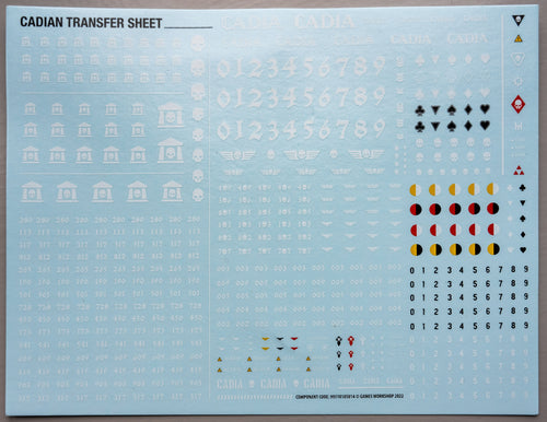 Cadian Transfer Sheet - Warhammer - Spare Part