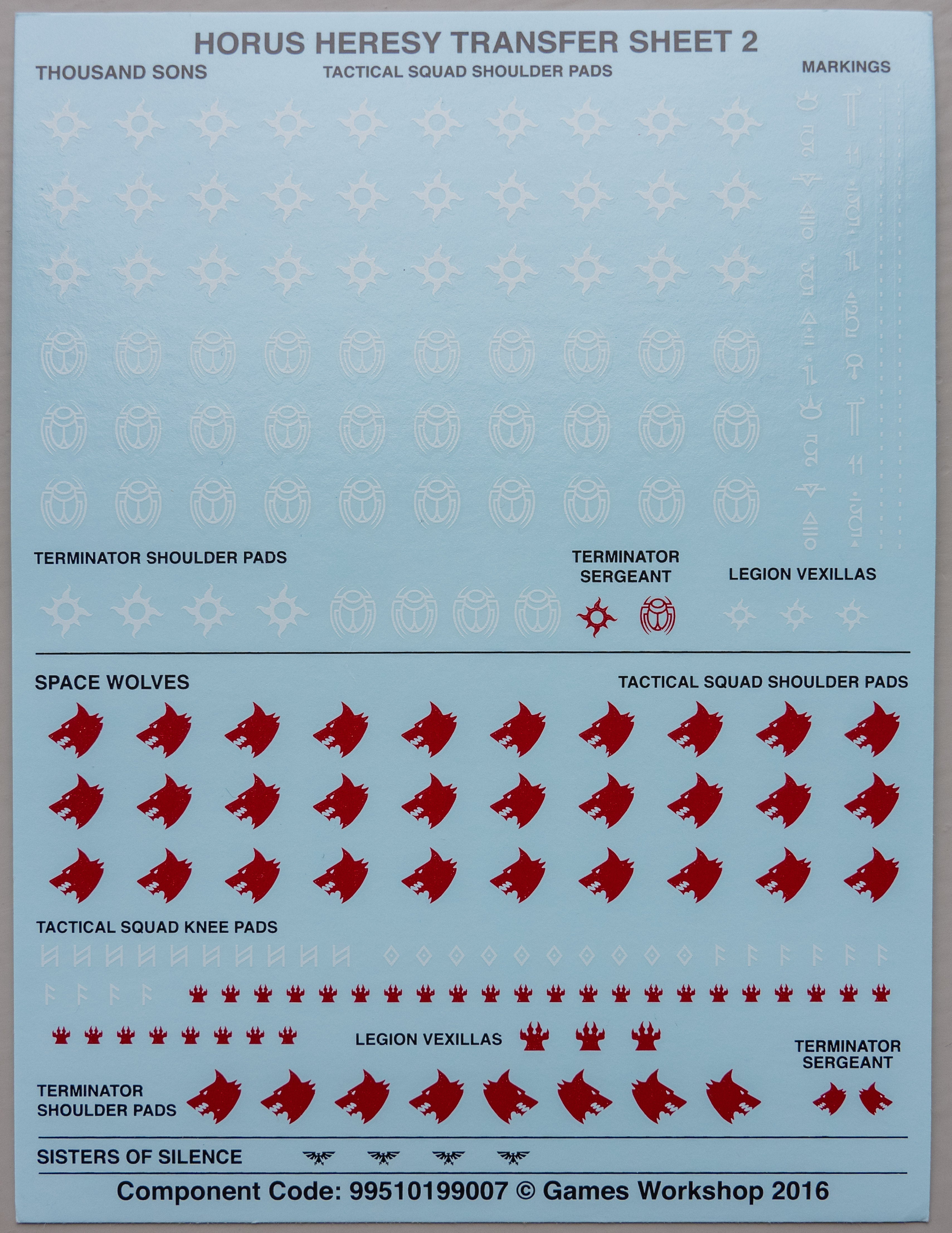 Horus Heresy Transfer Sheet 2 - Warhammer - Authentic Sprue