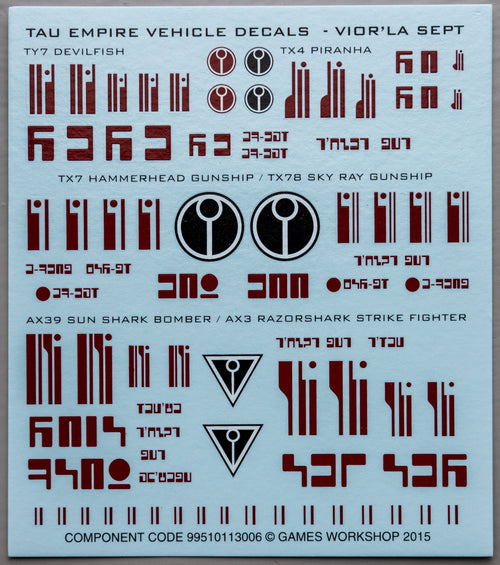 Tau Empire Vehicle Decals Transfer Sheet - Warhammer - Conversion Part