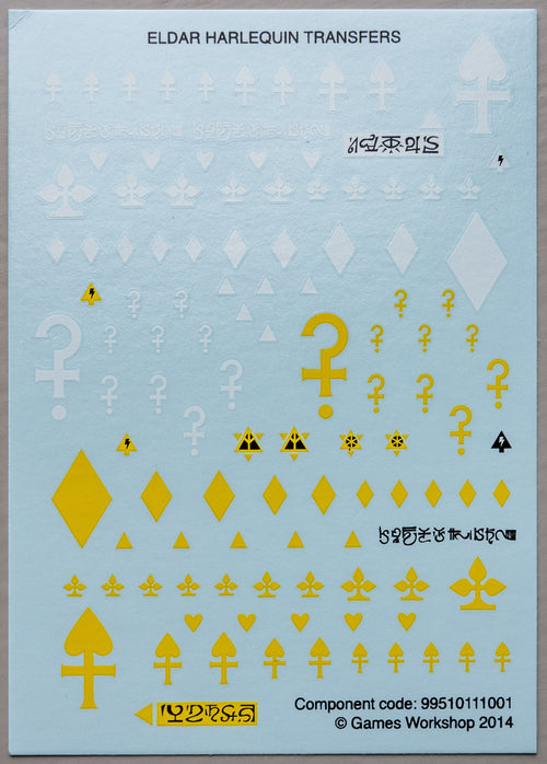 Eldar Herlequin Transfer Sheet - Warhammer - Authentic Sprue