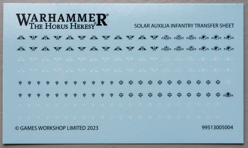 Solar Auxilia Infantry Transfer Sheet - Warhammer - Spare Part