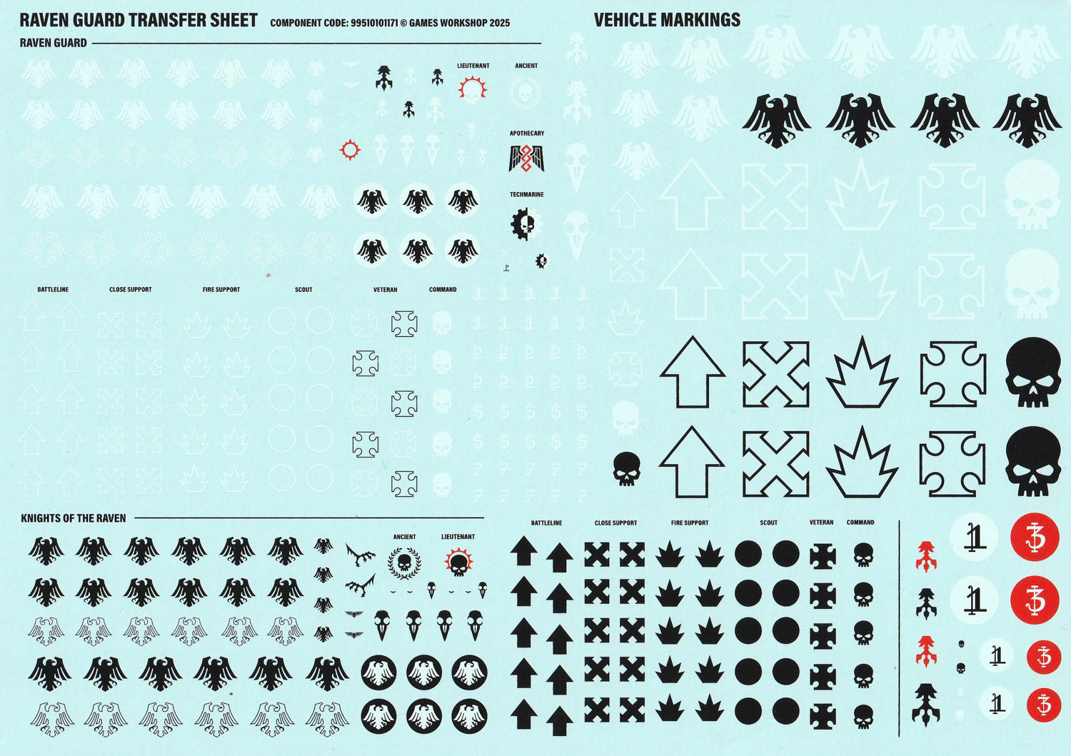 Raven Guard Transfer Sheet - Warhammer - Conversion Part