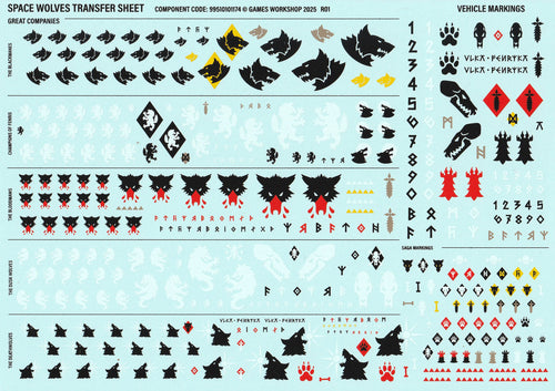 Space Wolves Transfer Sheet - Warhammer - Kitbash Bit