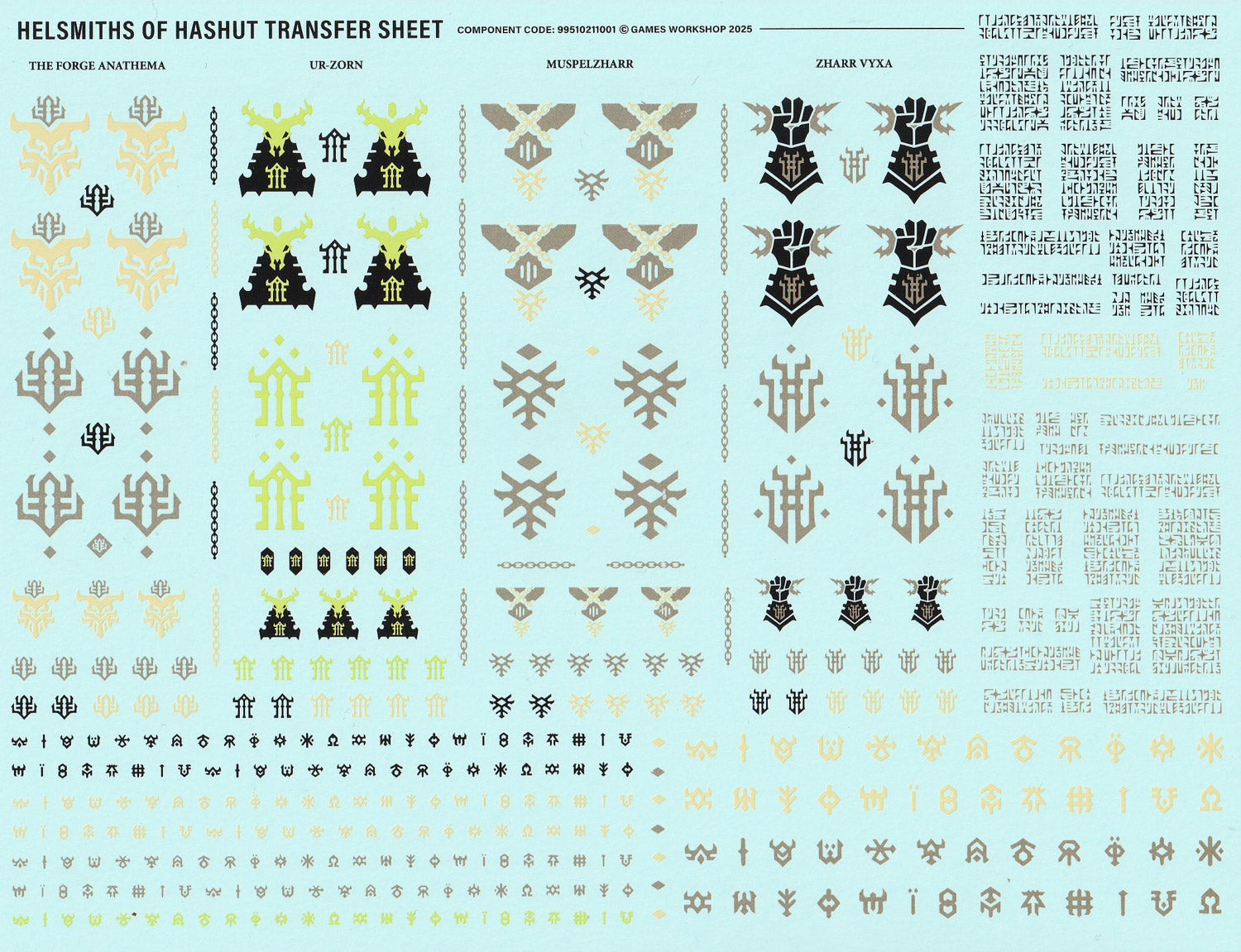 Helsmiths of Hashut Transfer Sheet - Warhammer - Authentic Sprue