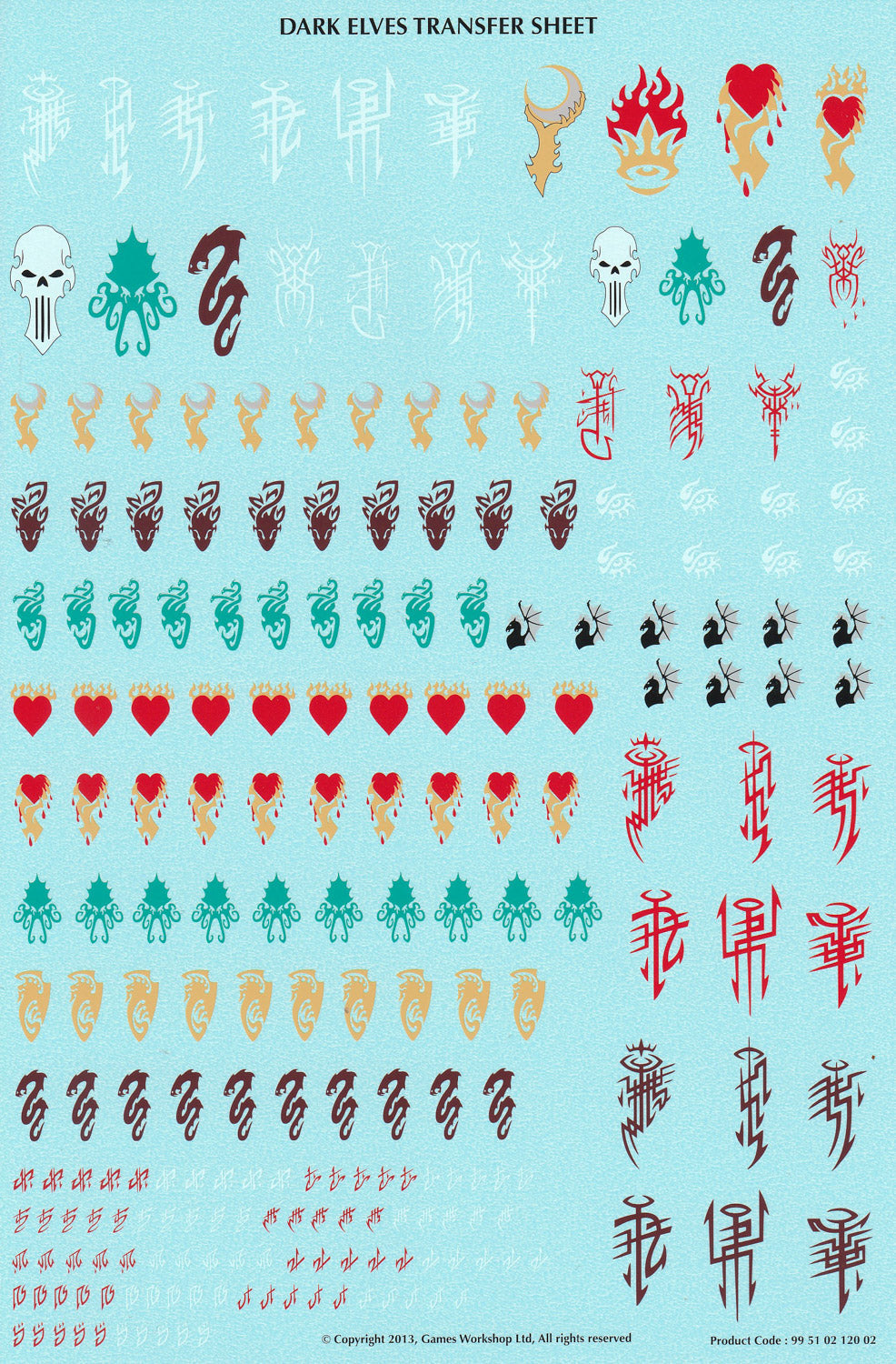 Dark Elves Transfer Sheet - Warhammer - Spare Part